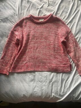 Lucky Brand Pink Marled Crewneck Sweater